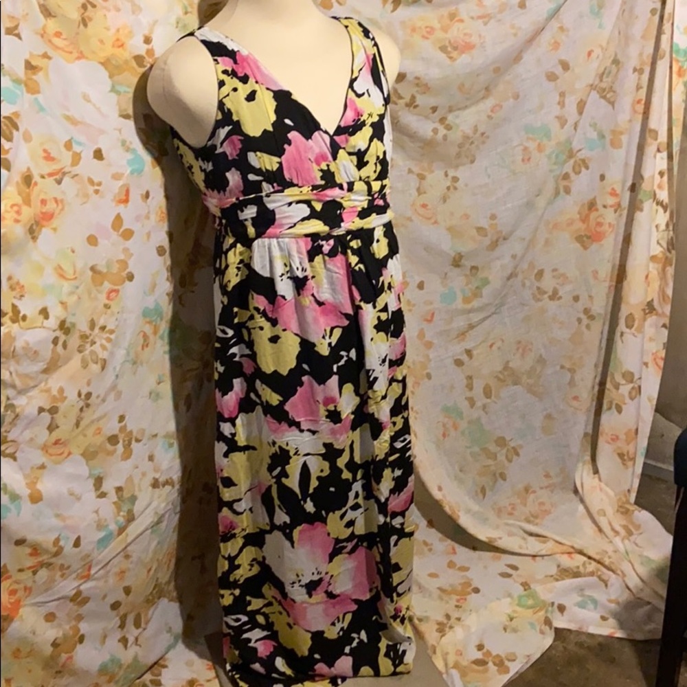Print full length dress